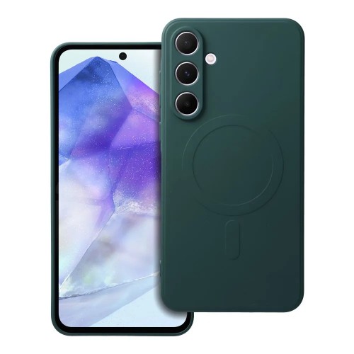 ΘΗΚΗ ΚΙΝ. ΤΗΛ. SILICONE MAG COVER SAMSUNG A55 DARK GREEN