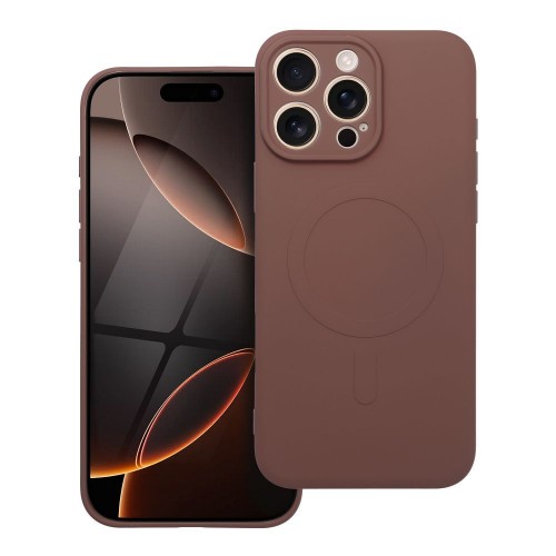 ΘΗΚΗ ΚΙΝ. ΤΗΛ. SILICONE MAG COVER COMPATIBLE WITH MAGSAFE IPHONE 16 PRO MAX BROWN