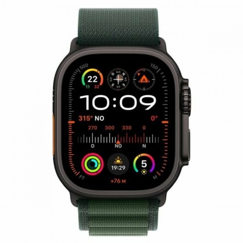 APPLE WATCH ULTRA 2 49mm BLACK TITANIUM CASE ALPINE LOOP S DARK GREEN MX4Q3