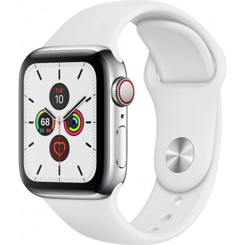 APPLE WATCH 5 40mm GPS+CELLULAR SILVER ALUMINUM WITH WHITE BAND EU (MWX12)
