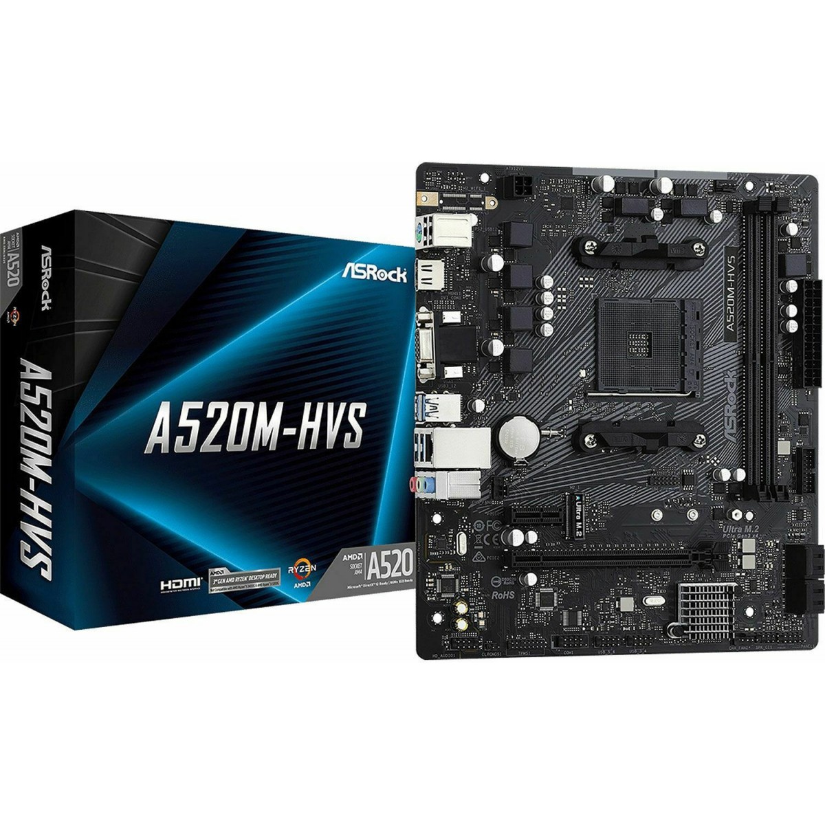 MOTHERBOARD ASROCK A520M-HVS AM4 90-MXBE60-A0UAYZ OPENBOX