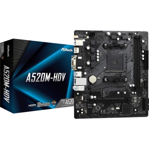 MOTHERBOARD ASROCK A520M-HDV AM4 90-MXBE50-A0UAYZ