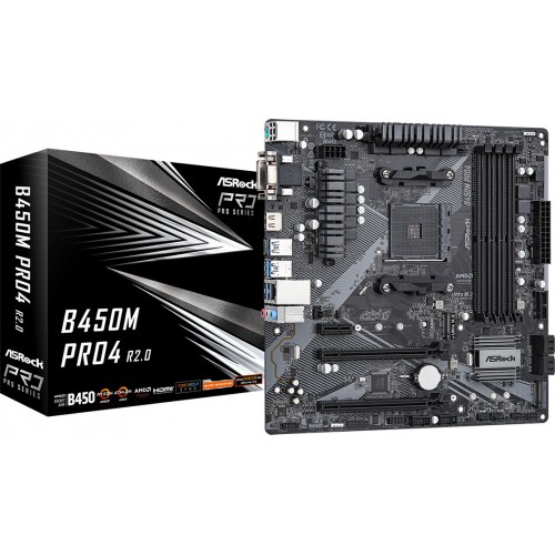 MOTHERBOARD ASROCK B450M PRO4 R2.0 AM4 90-MXBEG0-A0UAYZ