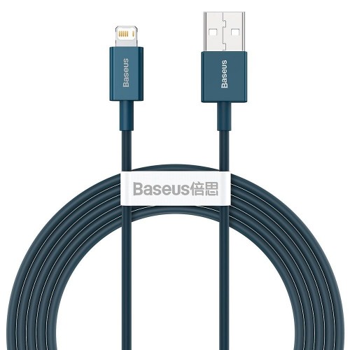 CABLE BASEUS USB TO LIGHTNING 2.4A SUPERIOR FAST CHARCHING CALYS-C03 2m BLUE