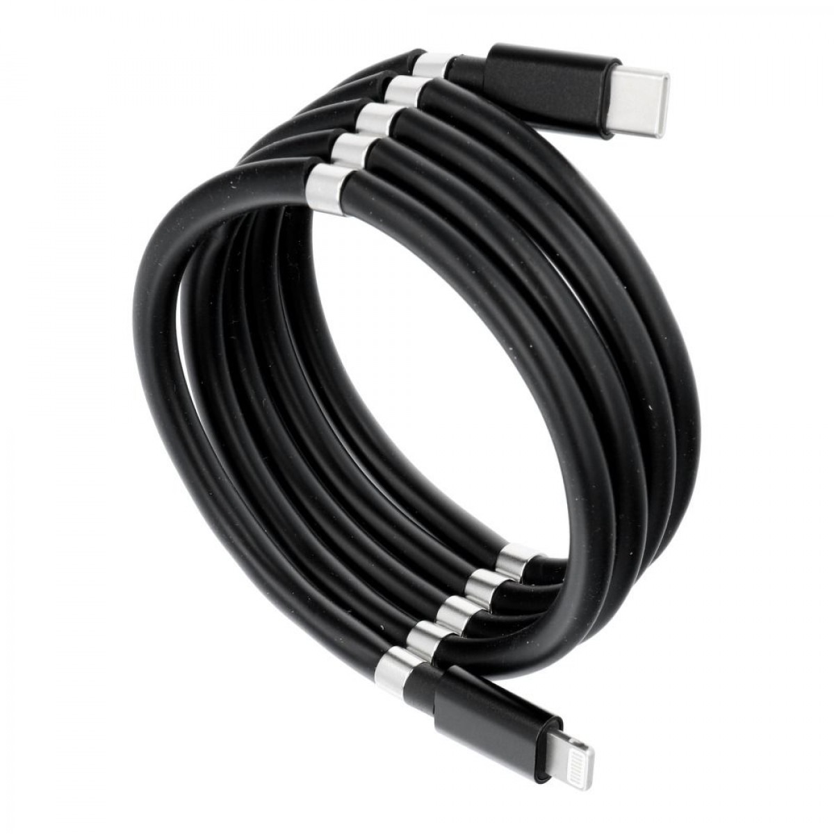 CABLE TYPE C FOR IPHONE LIGHTNING 8-PIN POWER DELIVERY PD18W MAGNETIC 3A C673 1m BLACK