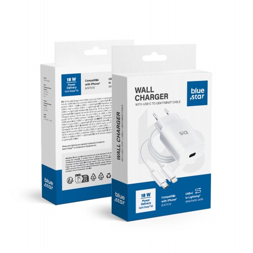 CHARGER BLUE STAR TYPE C + CABLE TYPE C TO LIGHTNING TFK-TC-1099C
