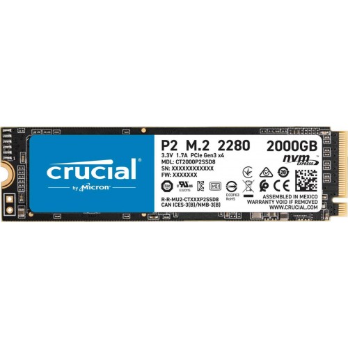 SSD CRUCIAL P2 2TB M.2 2280 PC1e CT2000P2SSD8