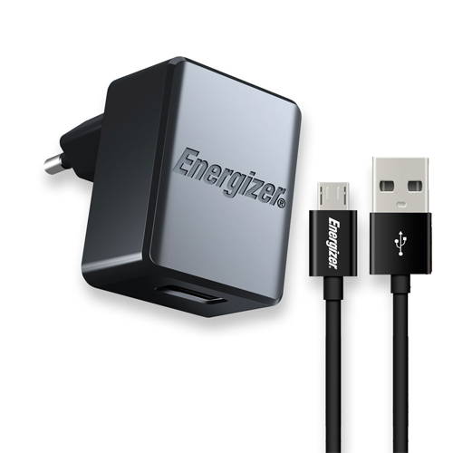 Energizer Micro USB Cable & Wall Adapter Black 1A (ACA1AEUCMC3)