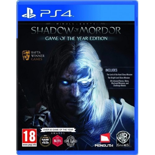 PS4 MIDDLE EARTH SHADOW OF MORDOR GAME OF THE YEAR GAME