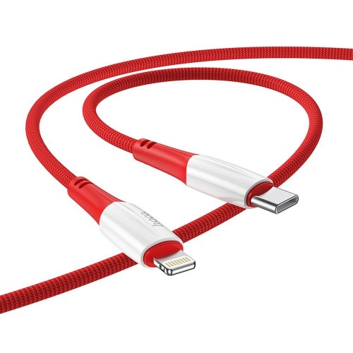 CABLE HOCO TYPE C TO IPHONE LIGHTNING 8-PIN POWER CELIVERY PD20W FERRY X70 1m RED