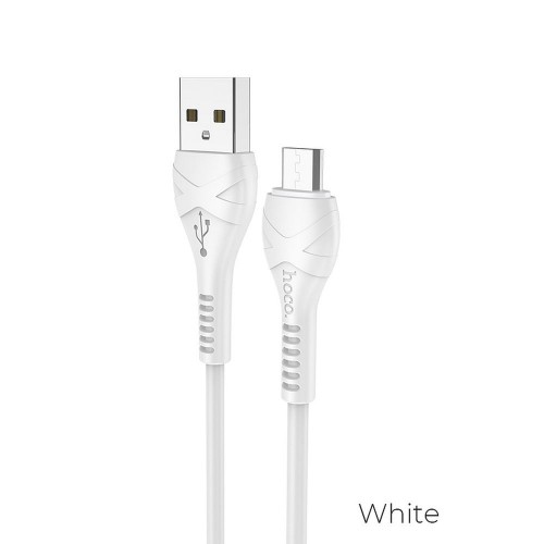 CABLE HOCO CHARGING CABLE USB TO MICRO USB COOL X37 1m WHITE