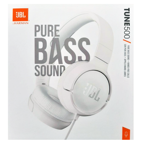 JBL TUNE 500 WIRED HEADPHONES WHITE