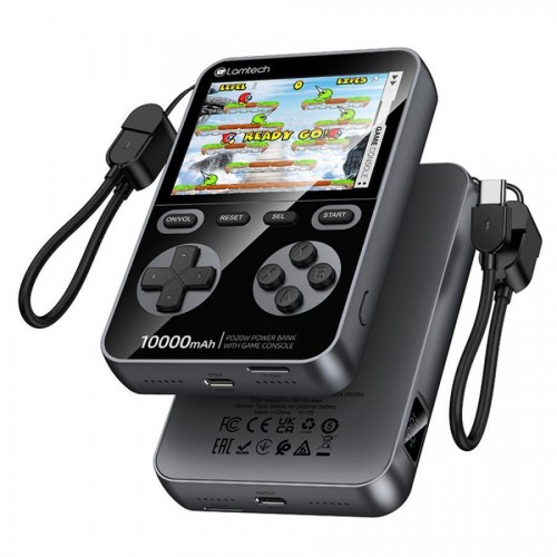 LAMTECH GAME CONSOLE WITH 1500 GAMES & POWERBANK 10000MAH BLACK LAM980855