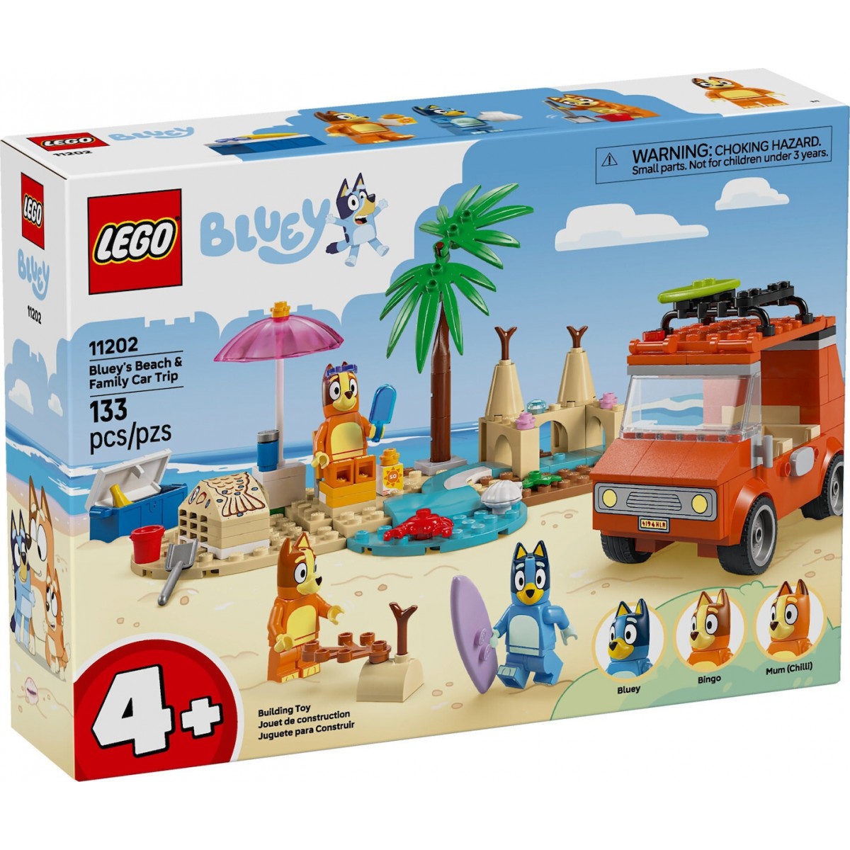 LEGO BLUEY 11202 BLUEY'S BEACH & FAMILY CAR TRIP