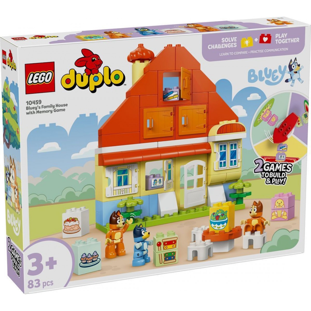 LEGO DUPLO BLUEY 10459 BLUEY'S FAMILY HOUSE WITH MEMORY GAME
