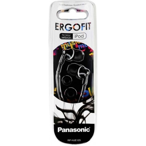 PANASONIC HEADPHONES ERGOFIT RP-HJE 125 E-K BLACK