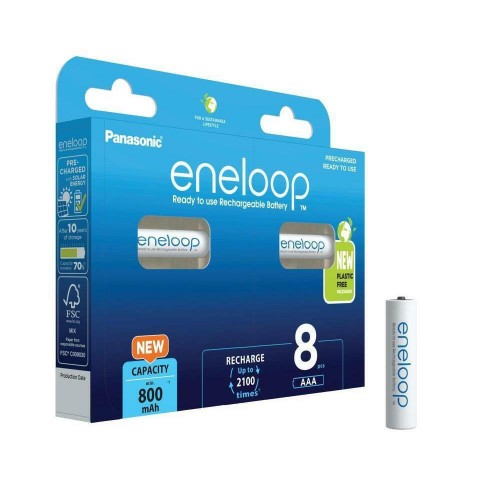 BATTERIES PANASONIC RECHARGEABLE ENELOOP 800MAH AAA 1X8 PAN37833037