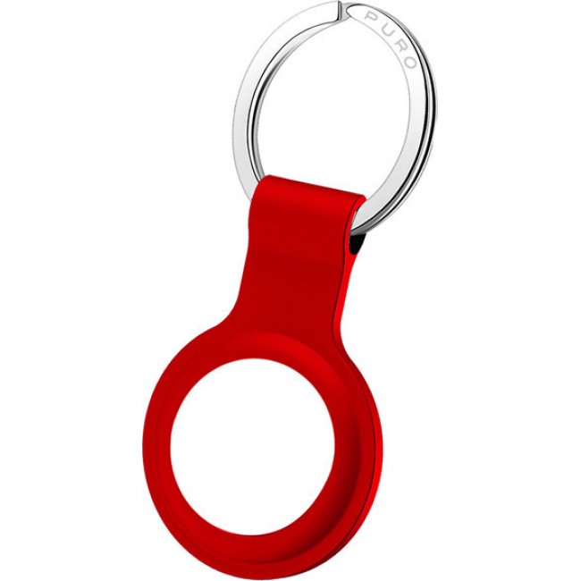 KEYCHAIN PURO "ICON" LIQUID SILICON FOR APPLE AIRTAG WITH CARABINER RED ATICON1RED
