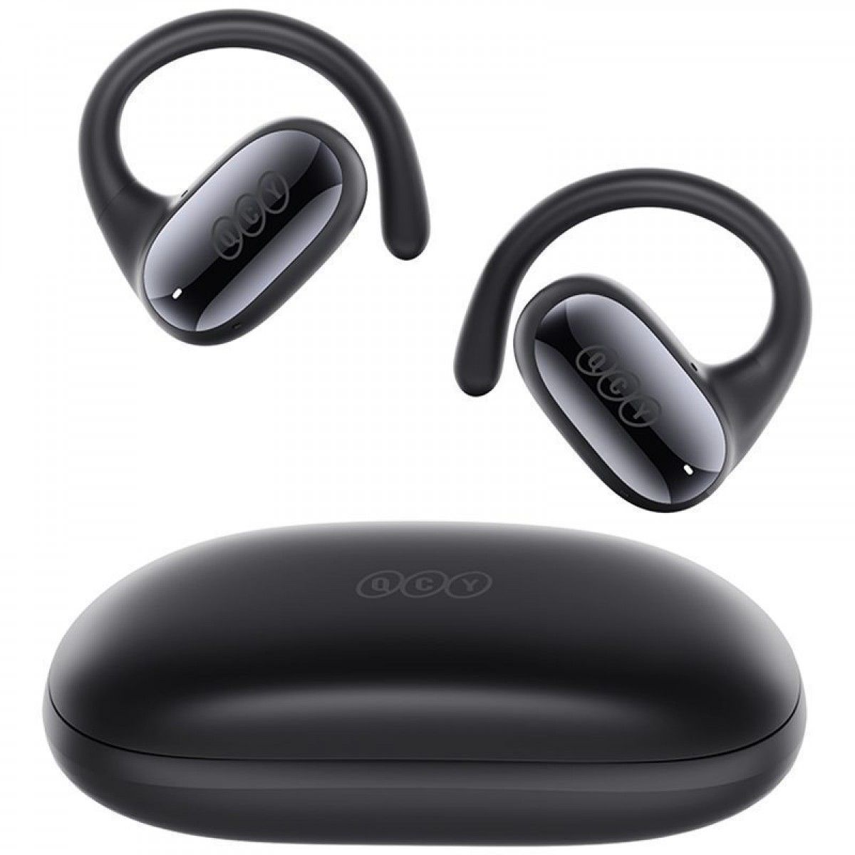 HEADPHONES QCY CROSSKY GTR 2 - BLACK OPEN EAR WIRELESS SPORTS HEADSET AIR CONDUCTION TWS ENC CALL IPX5