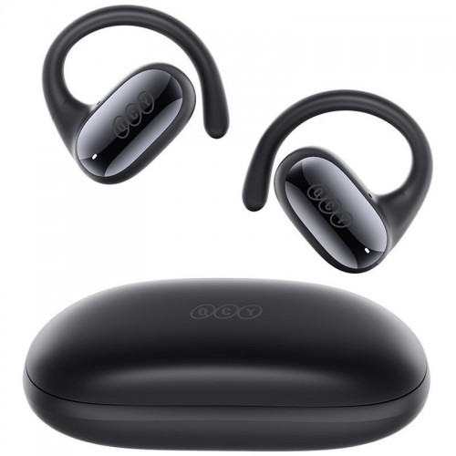 HEADPHONES QCY CROSSKY GTR 2 - BLACK OPEN EAR WIRELESS SPORTS HEADSET AIR CONDUCTION TWS ENC CALL IPX5