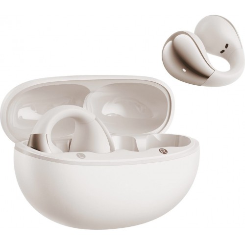 HANDS FREE QCY CROSSKY C30 WHITE OPEN EAR TPU EARCLIP BASS ENHANCE ALGO BT 5.4