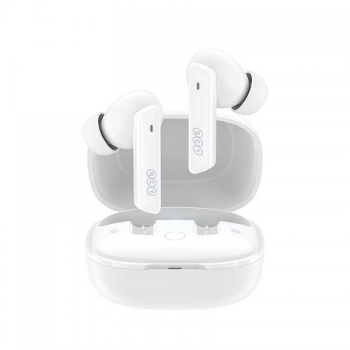 HANDS FREE QCY HT05 MELOBUDS ANC TWS DUAL DRIVER 6-MIC NOISE CANCEL. TRUE WIRELESS EARBUDS – 10MM DRIVERS WHITE 