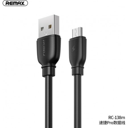 CABLE REMAX RC-138M USB - MICRO SUJI PRO 2.1A BLACK