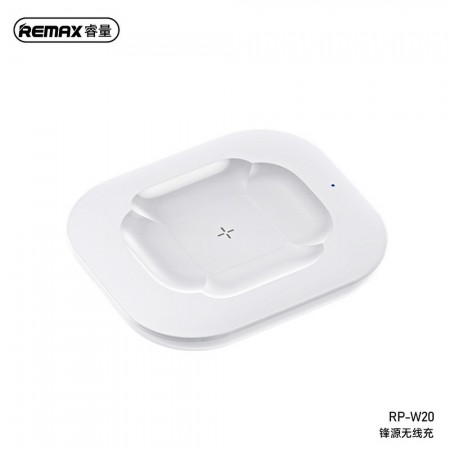 REMAX WIRELESS CHARGER FOR AIRPODS FORNY SERIES 10W RP-W20 WHITE (6972174153629)
