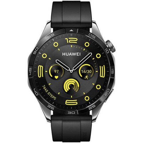 HUAWEI WATCH GT 4 STAINLESS STEEL 46mm BLACK FLUOROELASTOMER STRAP EU