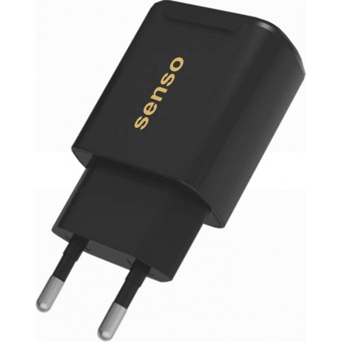 SENSO 2 USB PORTS TRAVEL CHARGER 2.1A BLACK STCH24B