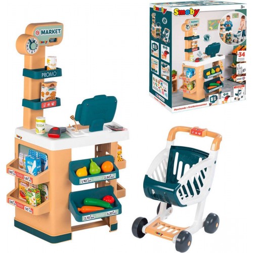 SMOBY SUPERMARKET WITH SHOPPING TROLLEY 3032163502388