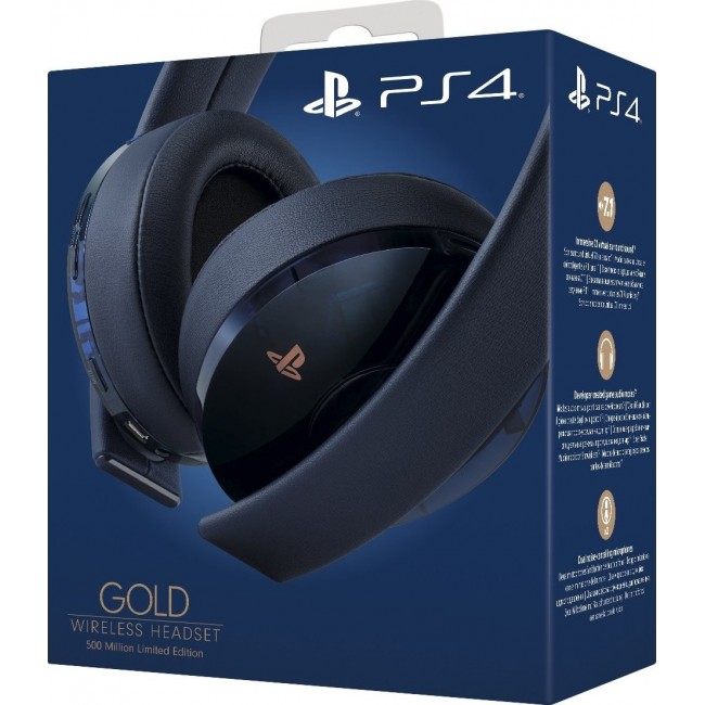HEADSET SONY PS4 GOLD WIRELESS HEADSET 500 MILLION LIMITED EDITION BLUE (CUHYA-0080)