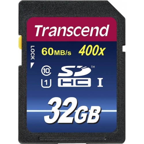 SDHC TRANSCEND 32GB 400X CLASS 10 U1 UHS-I WITH ADAPTER TS32GSDU1