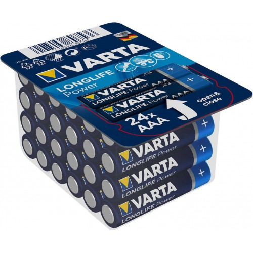BATTERIES VARTA LONGLIFE POWER AAA LR 3 CUBE (1X24)