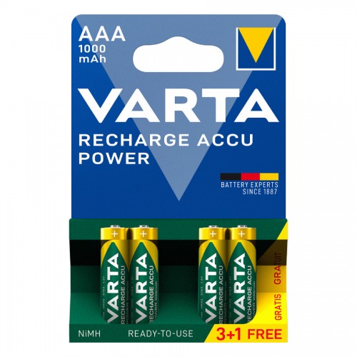 BATTERIES VARTA RECHARGEABLE ACCU AA 1000MAH HR03 (1X4)