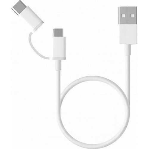 XIAOMI MI 2-IN-1 USB CABLE MICRO USB TO TYPE C (100cm) WHITE