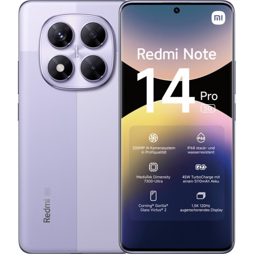 XIAOMI REDMI NOTE 14 PRO 256GB 8GB 5G DUAL PURPLE 24090RA29G