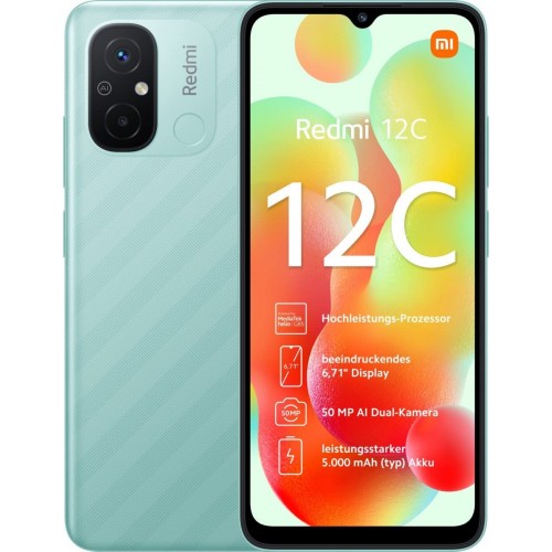 XIAOMI REDMI 12C 4G 64GB 3GB DUAL MINT GREEN EU 22120RN86G
