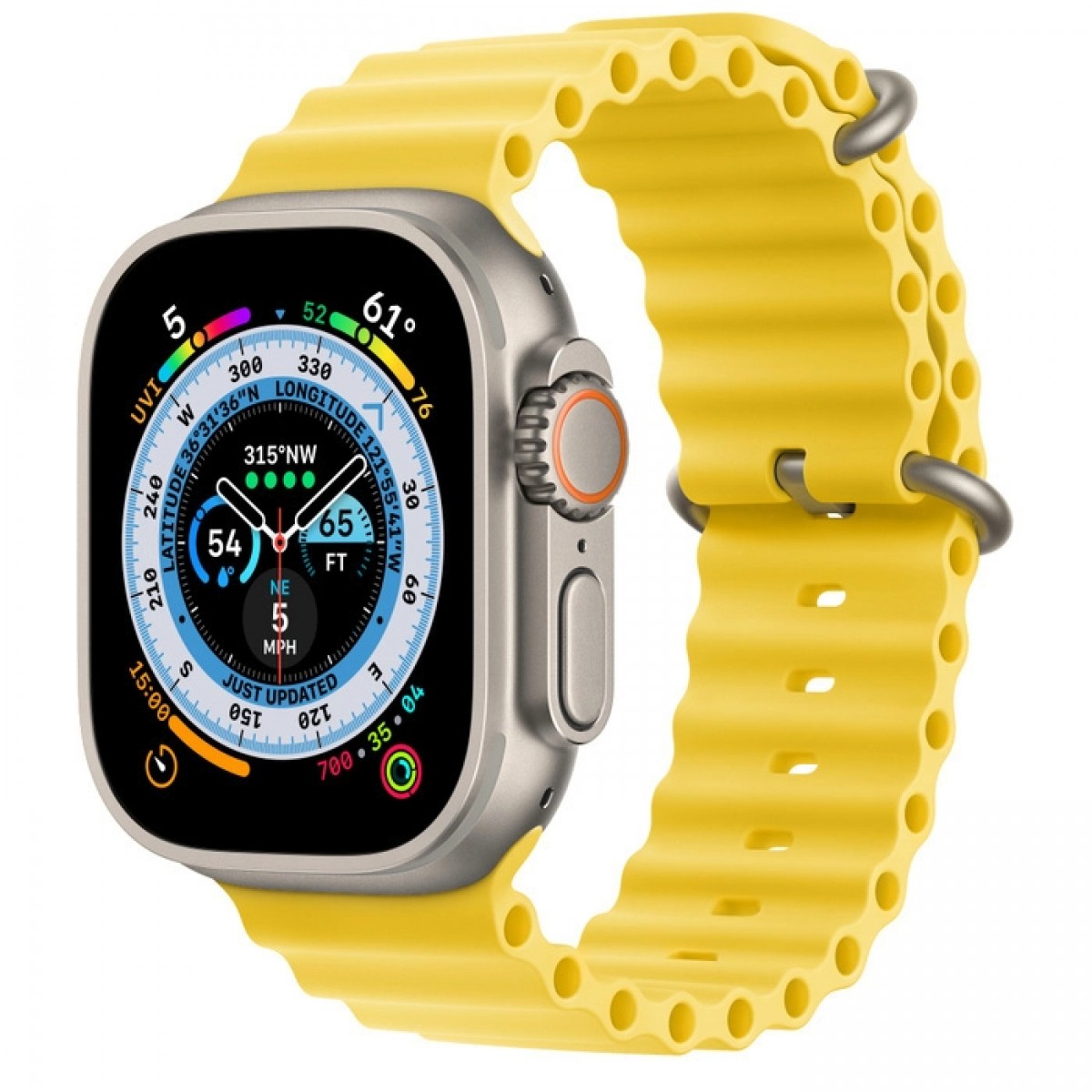 APPLE WATCH ULTRA 49mm TITANIUM YELLOW OCEAN BAND EU MNHG3