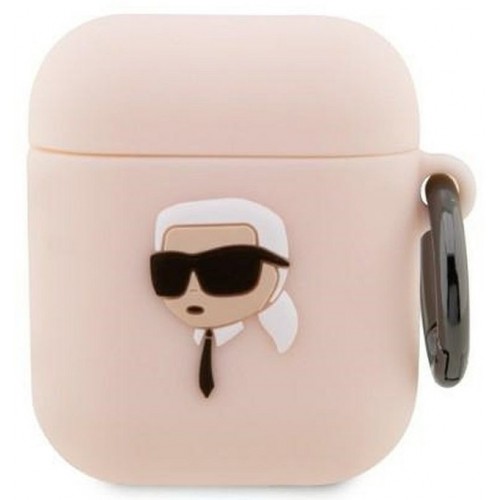 ΘΗΚΗ ΓΙΑ APPLE AIRPODS 1 & 2 KARL LAGERFELD 3D SIL NFT KARL ORIGINAL PINK KLA2RUNIKP