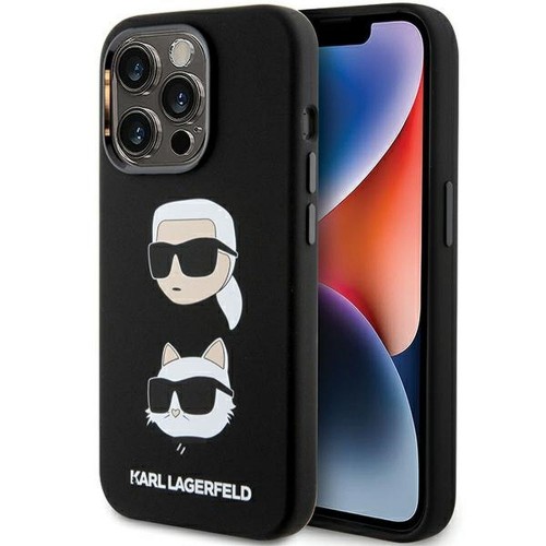 ΘΗΚΗ ΓΙΑ APPLE IPHONE 15 PRO FACEPLATE SILICONE KC KARL LAGERFELD KLHCP15LSDHKCNK BLACK