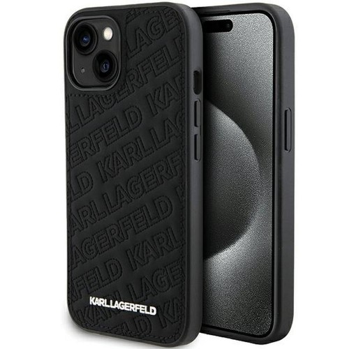 ΘΗΚΗ ΓΙΑ APPLE IPHONE 15 FACEPLATE QUILTED PATTERN KARL LAGERFELD KLHCP15SPQKPMK BLACK