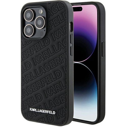 ΘΗΚΗ ΓΙΑ APPLE IPHONE 15 PRO MAX FACEPLATE QUILTED PATTERN KARL LAGERFELD KLHCP15XPQKPMK BLACK