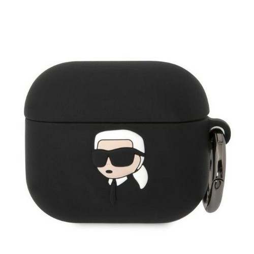 ΘΗΚΗ ΓΙΑ APPLE AIRPODS 3 KARL LAGERFELD 3D SIL NFT KARL ORIGINAL BLACK KLA3RUNIKK