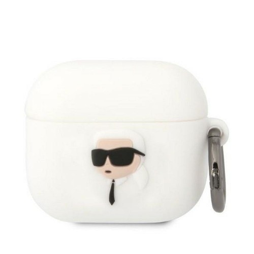 ΘΗΚΗ ΓΙΑ APPLE AIRPODS 3 KARL LAGERFELD 3D SIL NFT KARL ORIGINAL WHITE KLA3RUNIKH