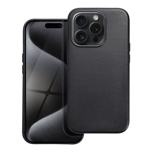 ΘΗΚΗ ΓΙΑ APPLE IPHONE 15 PRO LEATHER MAG COVER BLACK