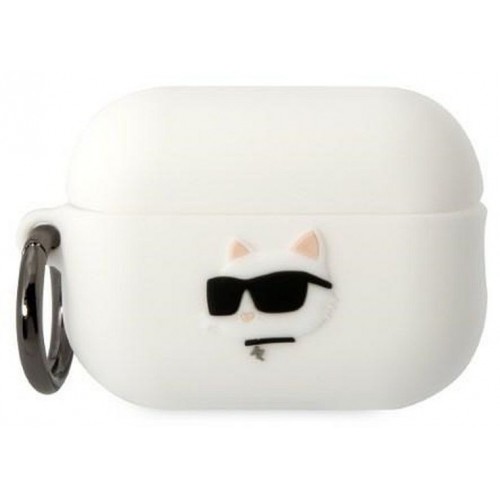ΘΗΚΗ ΓΙΑ APPLE AIRPODS PRO 2022 KARL LAGERFELD 3D SIL NFT CHOUPETTE WHITE KLAP2RUNCHH