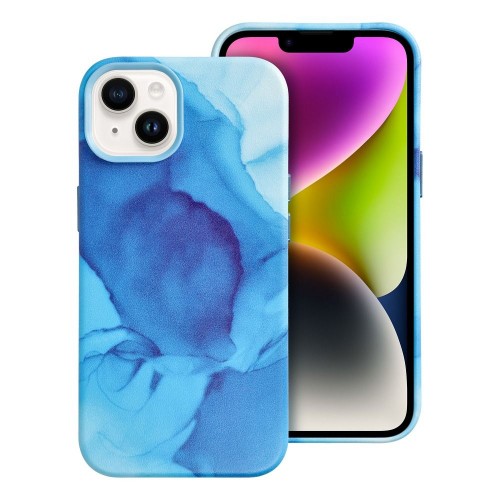 ΘΗΚΗ ΓΙΑ APPLE IPHONE 14 LEATHER MAG COVER BLUE SPLASH