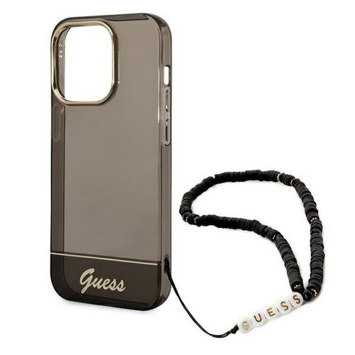 ΘΗΚΗ ΓΙΑ APPLE IPHONE 14 PRO FACEPLATE GUESS IML ELECTRO CAM w. CLEAR STRAP / BLACK GUHCP14LHGCOHK