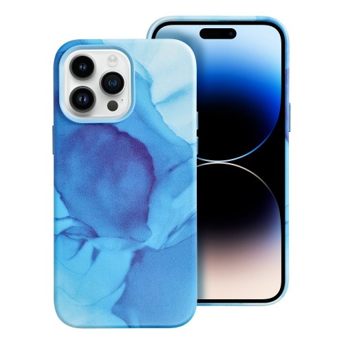 ΘΗΚΗ ΓΙΑ APPLE IPHONE 14 PRO MAX LEATHER MAG COVER BLUE SPLASH